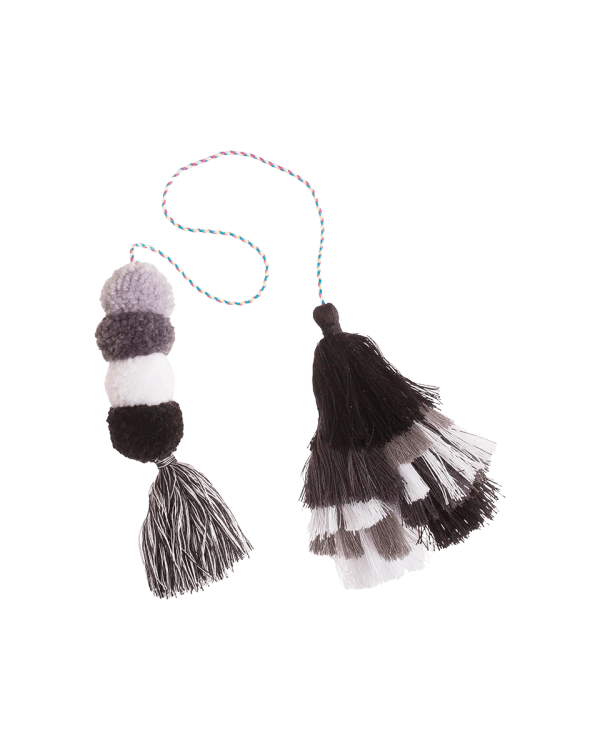 Bogg® Bag Bauble - Black and White Double Tassel